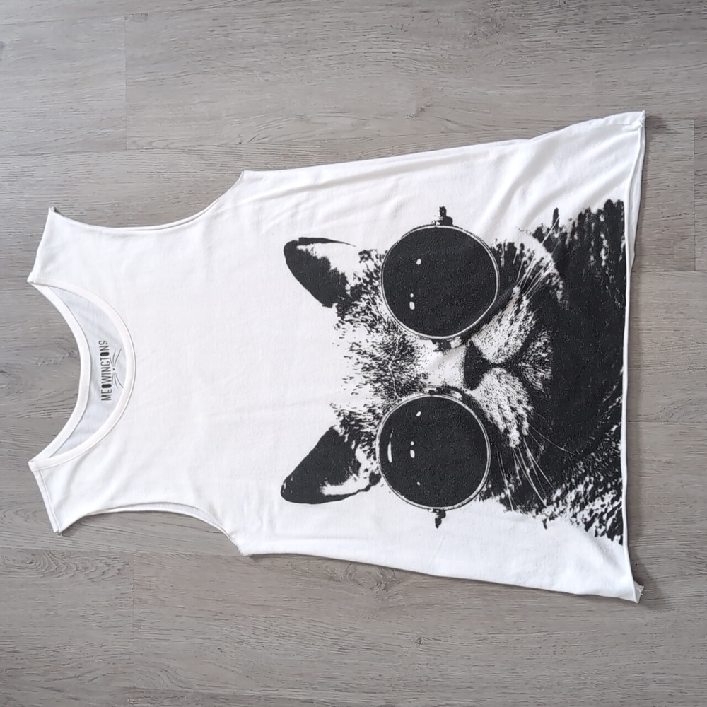Meowingtons Cat in Sunglasses Muscle Tank Top